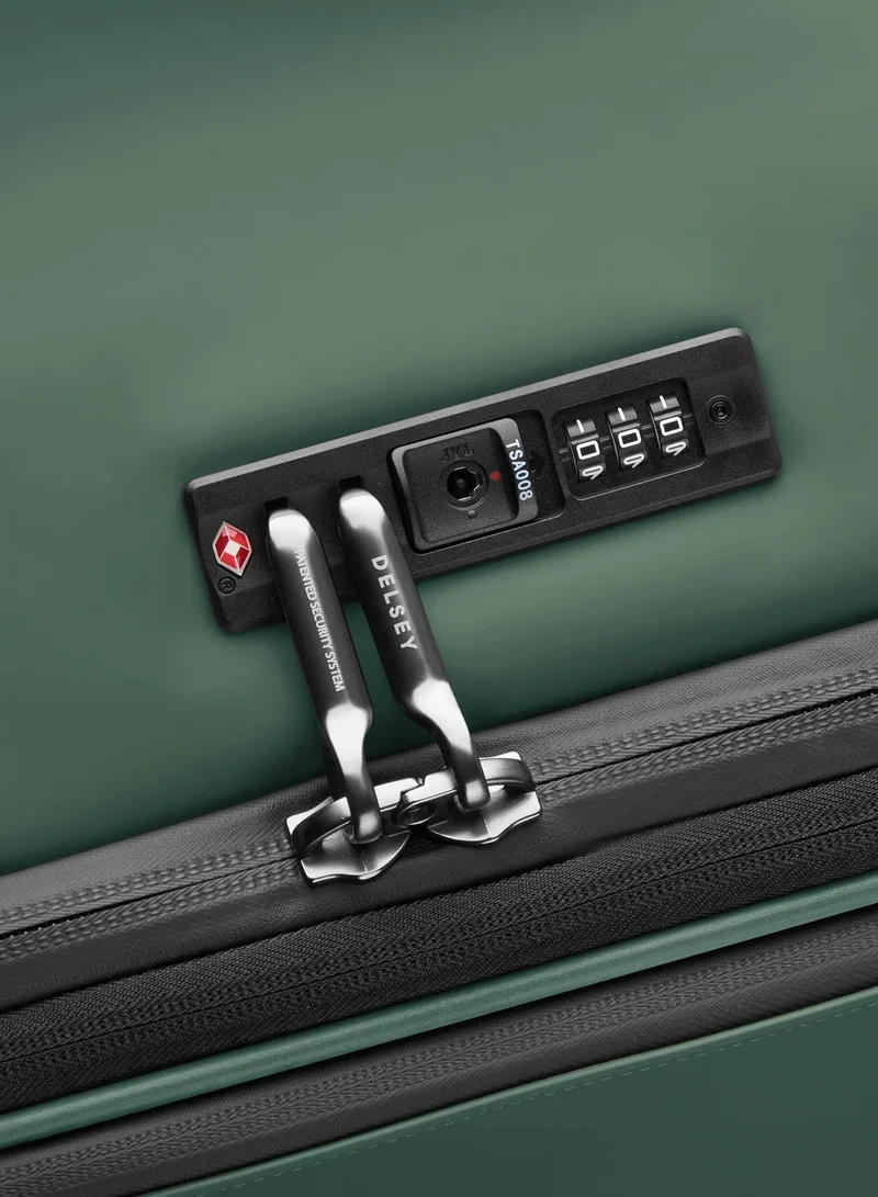 DELSEY Paris  Turenne 2.0 76 Cm Softcase Expandable 4 Double Wheeled Luggage Trolley Case - Green  | Best Price UAE